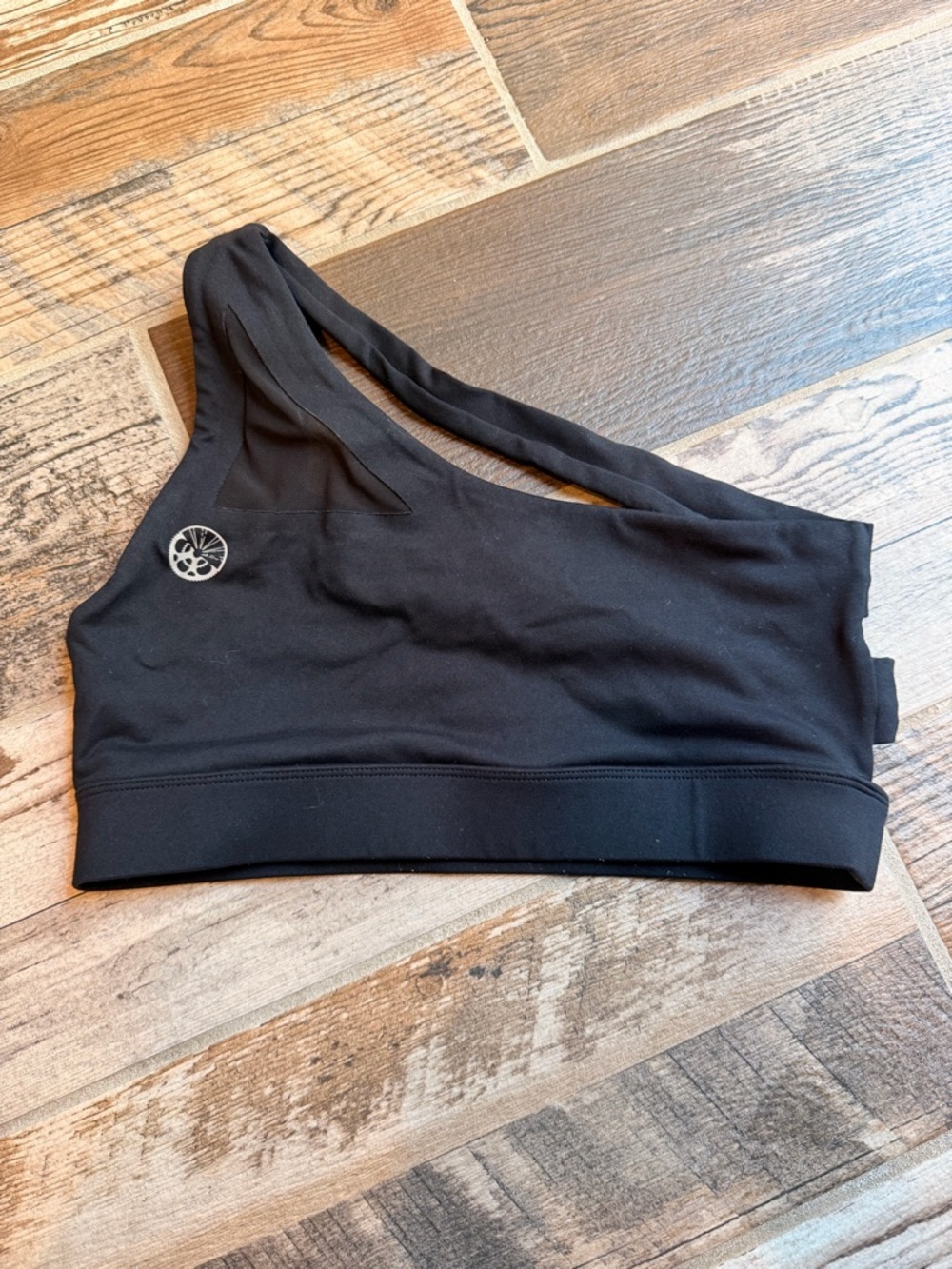 Asymmetric One-Shoulder Black Sports Bra